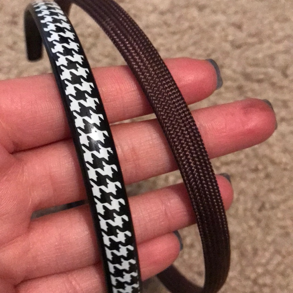 Two skinny plastic headbands